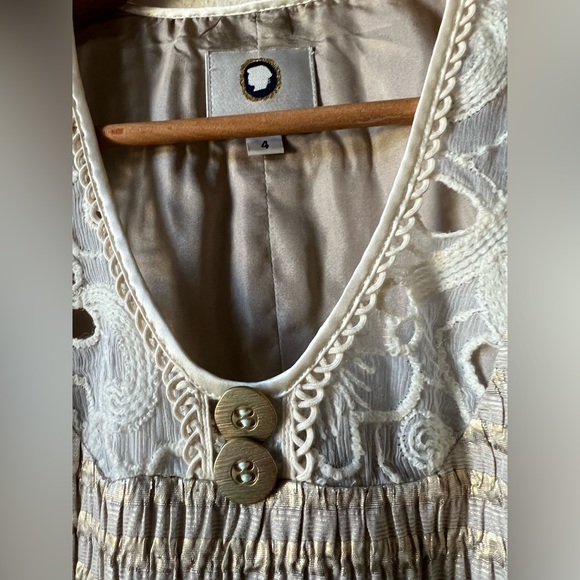 Mayle Gold Lace Dress, Size 4 - Picture 5 of 5
